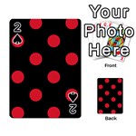 Polka Dots - Alizarin Red on Black Playing Cards 54 Designs
