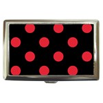Polka Dots - Alizarin Red on Black Cigarette Money Case