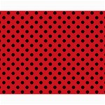 Polka Dots - Black on Fire Engine Red Collage 11  x 14 