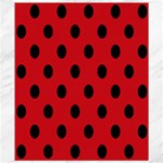 Polka Dots - Black on Fire Engine Red Canvas 8  x 10 