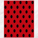 Polka Dots - Black on Fire Engine Red Canvas 11  x 14 