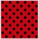 Polka Dots - Black on Fire Engine Red Canvas 12  x 12 