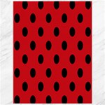 Polka Dots - Black on Fire Engine Red Canvas 12  x 16 