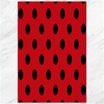 Polka Dots - Black on Fire Engine Red Canvas 12  x 18 