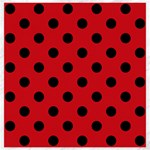 Polka Dots - Black on Fire Engine Red Canvas 20  x 20 