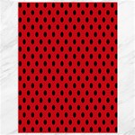 Polka Dots - Black on Fire Engine Red Canvas 36  x 48 