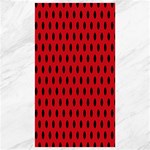 Polka Dots - Black on Fire Engine Red Canvas 40  x 72 