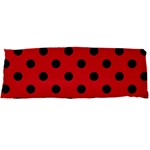 Polka Dots - Black on Fire Engine Red Body Pillow Case Dakimakura (Two Sides)