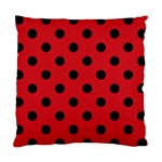Polka Dots - Black on Fire Engine Red Standard Cushion Case (One Side)