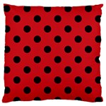 Polka Dots - Black on Fire Engine Red Standard Flano Cushion Case (Two Sides)