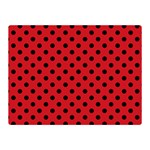 Polka Dots - Black on Fire Engine Red Double Sided Flano Blanket (Mini)