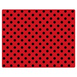 Polka Dots - Black on Fire Engine Red Double Sided Flano Blanket (Medium)