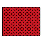 Polka Dots - Black on Fire Engine Red Double Sided Fleece Blanket (Small) (Two Sides)