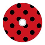 Polka Dots - Black on Fire Engine Red CD Wall Clock