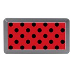 Polka Dots - Black on Fire Engine Red Memory Card Reader (Mini)