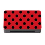 Polka Dots - Black on Fire Engine Red Memory Card Reader with CF