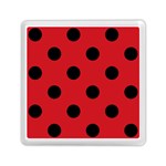 Polka Dots - Black on Fire Engine Red Memory Card Reader with Storage (Square)