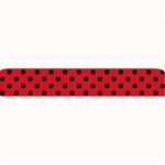 Polka Dots - Black on Fire Engine Red Small Bar Mat