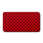 Polka Dots - Black on Fire Engine Red Medium Bar Mat