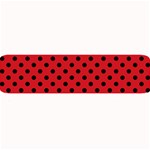 Polka Dots - Black on Fire Engine Red Medium Bar Mat