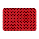 Polka Dots - Black on Fire Engine Red Plate Mat