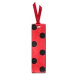 Polka Dots - Black on Fire Engine Red Small Book Mark