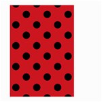 Polka Dots - Black on Fire Engine Red Large Garden Flag (Two Sides)