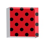Polka Dots - Black on Fire Engine Red 4 x 4  Acrylic Photo Block