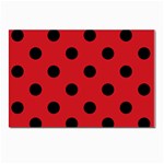 Polka Dots - Black on Fire Engine Red Postcard 4 x 6  (Pkg of 10)