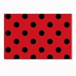Polka Dots - Black on Fire Engine Red Postcards 5  x 7  (Pkg of 10)