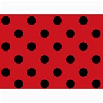 Polka Dots - Black on Fire Engine Red 5  x 7  Photo Cards