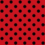 Polka Dots - Black on Fire Engine Red ScrapBook Page 8  x 8 