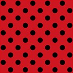 Polka Dots - Black on Fire Engine Red ScrapBook Page 12  x 12 