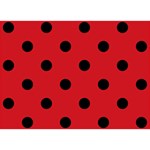 Polka Dots - Black on Fire Engine Red Birthday Cake 3D Greeting Card (7x5)