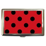 Polka Dots - Black on Fire Engine Red Cigarette Money Case