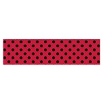 Polka Dots - Black on Cardinal Red Satin Scarf (Oblong)