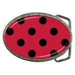 Polka Dots - Black on Cardinal Red Belt Buckle