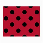 Polka Dots - Black on Cardinal Red Small Glasses Cloth (2 Sides)