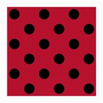 Polka Dots - Black on Cardinal Red Medium Glasses Cloth (2 Sides)