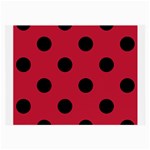 Polka Dots - Black on Cardinal Red Large Glasses Cloth (2 Sides)