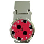 Polka Dots - Black on Cardinal Red Money Clip Watch