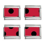 Polka Dots - Black on Cardinal Red 9mm Italian Charm (4 pack)