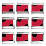 Polka Dots - Black on Cardinal Red 9mm Italian Charm (9 pack)
