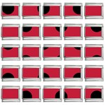 Polka Dots - Black on Cardinal Red 9mm Italian Charm (25 pack)