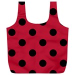 Polka Dots - Black on Cardinal Red Full Print Recycle Bag (XL)