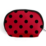 Polka Dots - Black on Cardinal Red Accessory Pouch (Medium)
