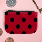 Polka Dots - Black on Cardinal Red Mini Coin Purse