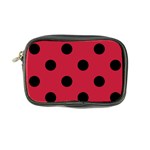 Polka Dots - Black on Cardinal Red Coin Purse