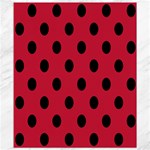 Polka Dots - Black on Cardinal Red Canvas 8  x 10 