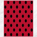Polka Dots - Black on Cardinal Red Canvas 11  x 14 